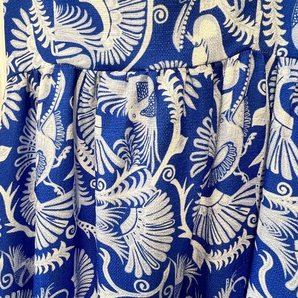 Ck Bradley Elegant Blue and White Patterned Maxi Halter Dress Size S - Picture 3 of 7